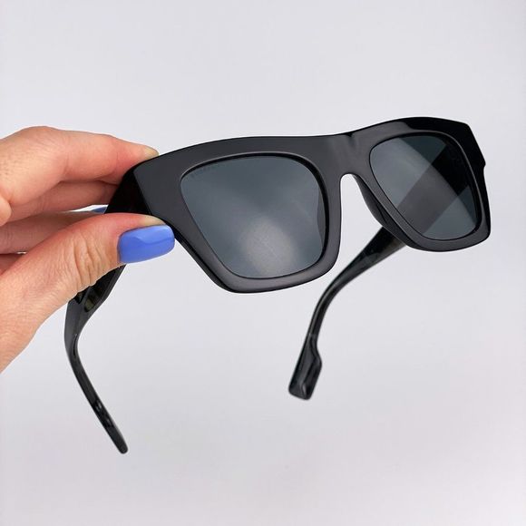 Burberry ERNEST BE4360 399687 Sunglasses Black Gray Square Men
